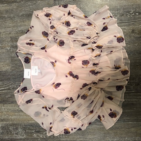 Cinq à Sept Tumbling Jasmine Regencycore BridgertonTiered Floral Blouse - Picture 1 of 6